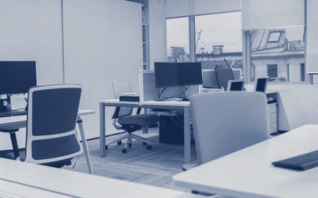 Open-plan office floors